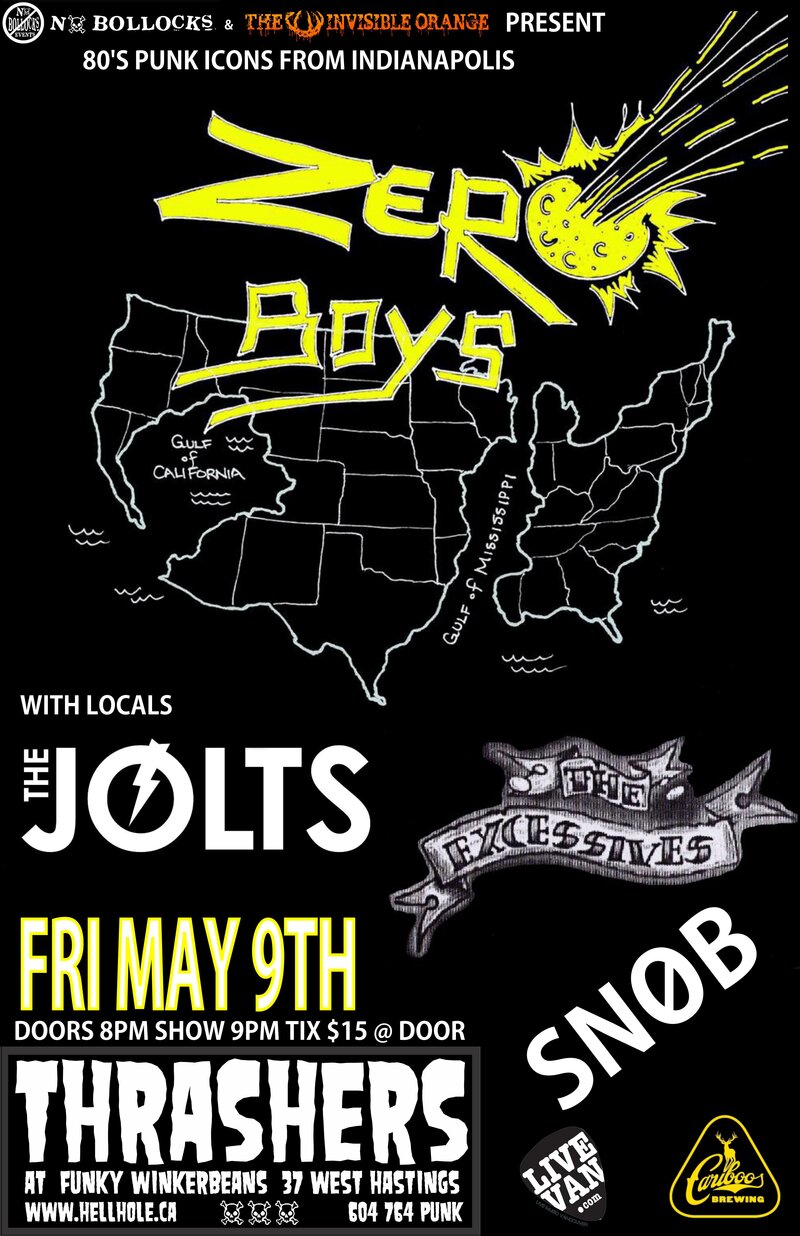 80'S PUNK ICONS FROM INDIANAPOLIS~~: ZERO BOYS, The Jolts, The Excessives, SNOB @ Funky Winker Beans May 9 2014 - May 9th @ Funky Winker Beans