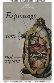 espionage, Eons, Rust Captain @ Lucky Bar Dec 29 2009 - May 9th @ Lucky Bar