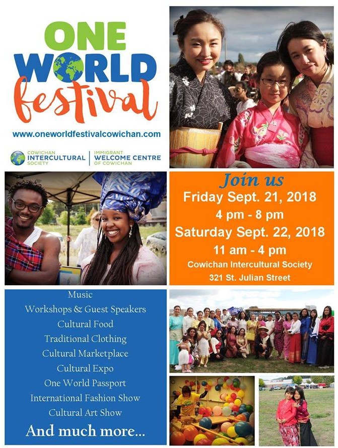 One World Festival @ Cowichan Intercultural Society Sep 21 2018 - May 7th @ Cowichan Intercultural Society