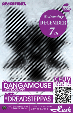 Vancouver DJ/Producer DANGAMOUSE: Dangamouse, Dreadsteppas, Spoon, Okibi, Dezine @ Hush Dec 7 2011 - May 6th @ Hush