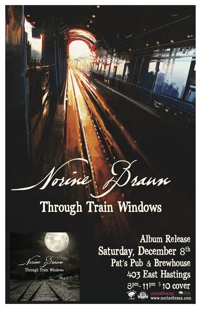 Through Train Windows Album Release: Norine Braun @ Pat's Pub Dec 8 2018 - May 6th @ Pat's Pub