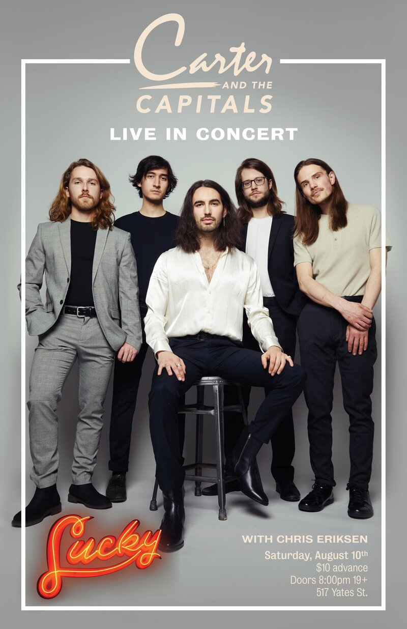 Carter and the Capitals, Chris Eriksen @ Lucky Bar Aug 10 2019 - May 12th @ Lucky Bar