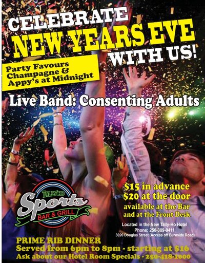 NYE!: Consenting Adults @ Tally Ho Sports Bar and Grill Dec 31 2013 - Jun 7th @ Tally Ho Sports Bar and Grill