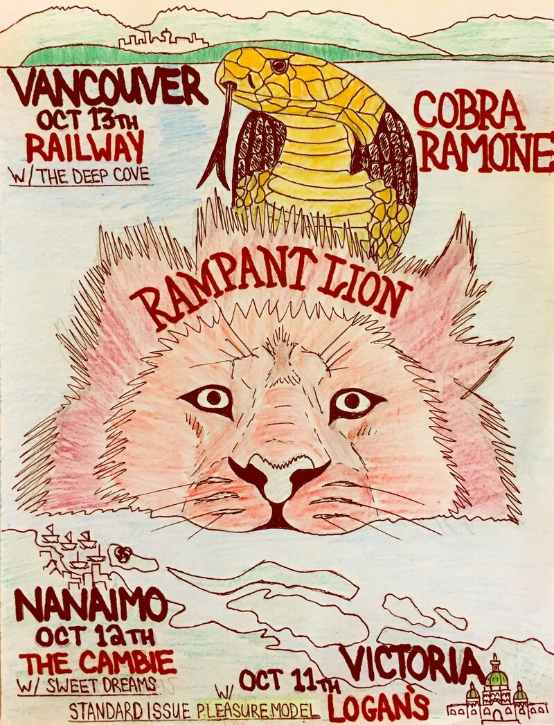 Rampant Lion, Cobra Ramone, standard issue pleasure model @ Logan's Pub Oct 11 2018 - May 7th @ Logan's Pub