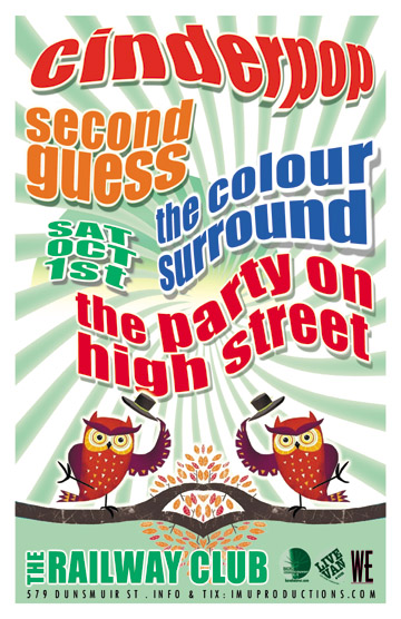 Cinderpop, Second Guess, Coloursurround, The Party on High Street @ Railway Club Oct 1 2011 - May 16th @ Railway Club