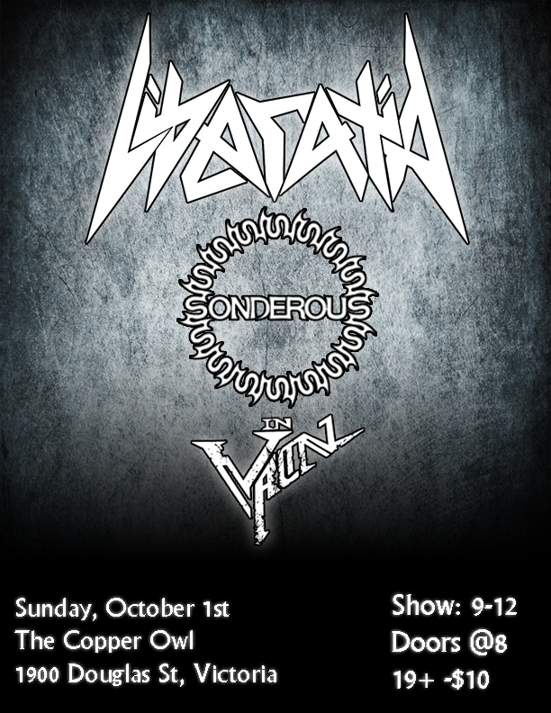 LIBERATIA,  Sonderous, In Vain @ Copper Owl Oct 1 2017 - Jun 4th @ Copper Owl