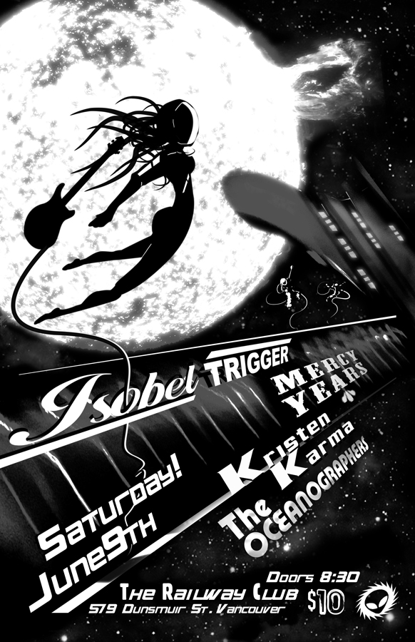 Isobel Trigger, Mercy Years, Kristen Karma, Oceanographers @ Railway Club Jun 9 2012 - Apr 30th @ Railway Club