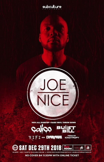 The last SUBculture of 2018 feat JOE NICE 100% Vinyl night! @ The Red Room Dec 29 2018 - Jun 16th @ The Red Room