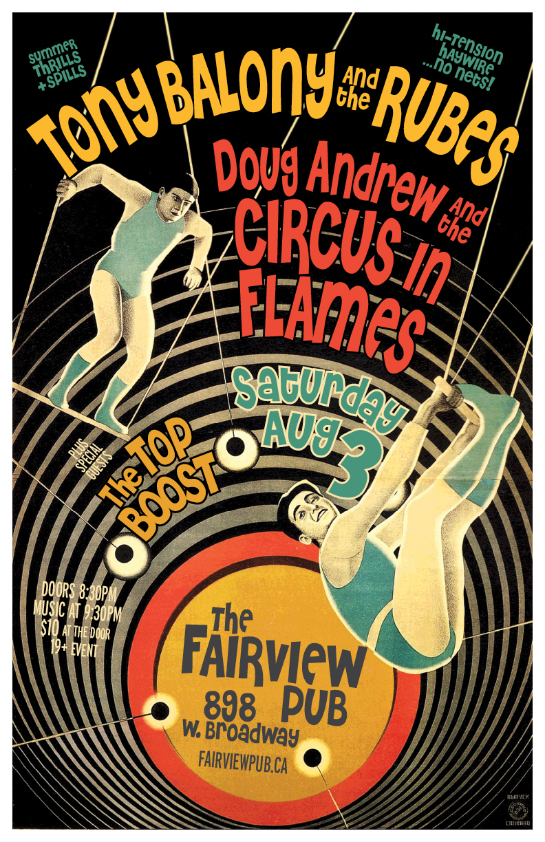 Saturday of Reckoning!: Tony Balony & The Rubes, Circus In Flames, Top  Boost @ Fairview Pub Aug 3 2019 - May 6th @ Fairview Pub