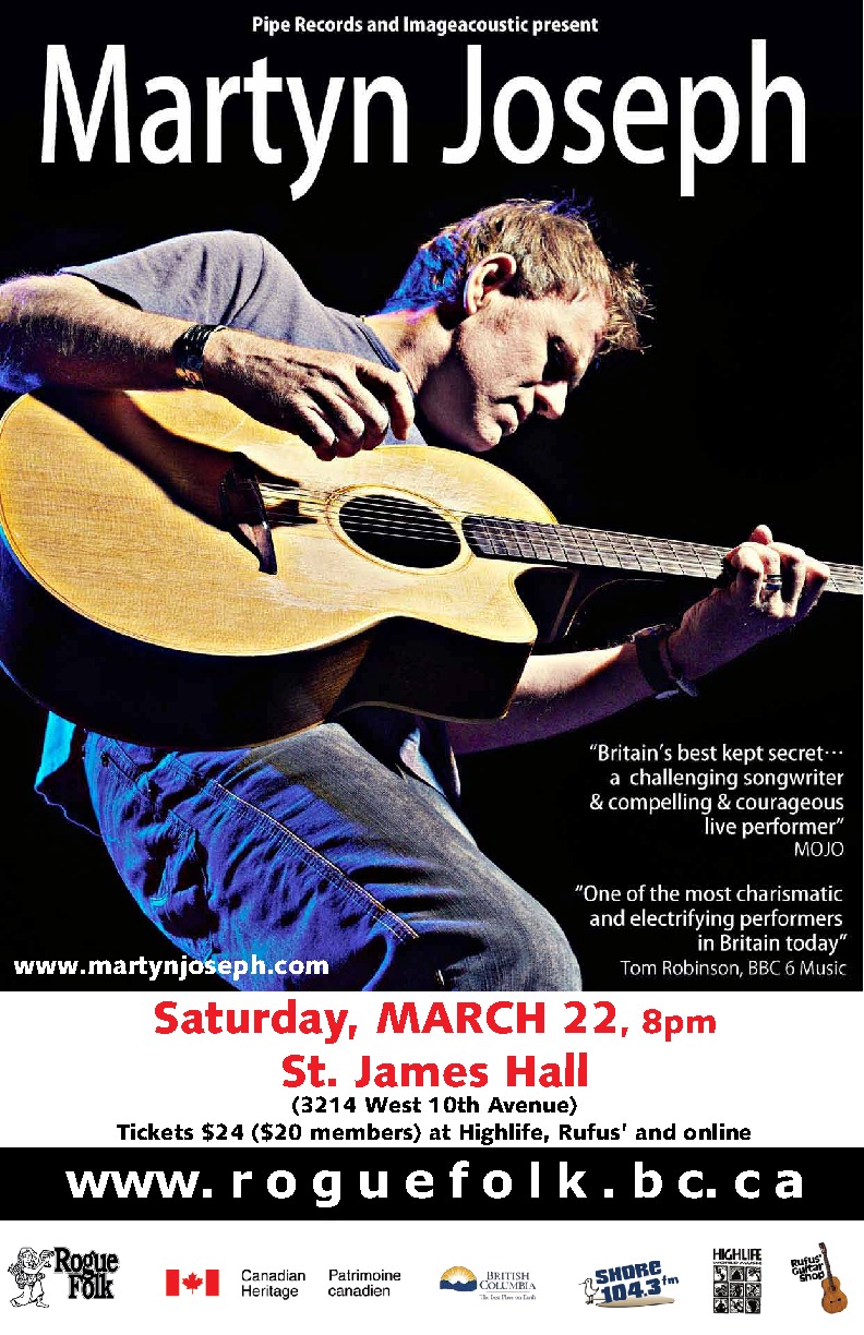 Martyn Joseph @ St. James Community Hall Mar 22 2014 - May 5th @ St. James Community Hall