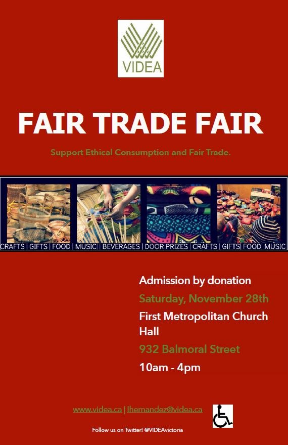 VIDEA FAIR TRADE FAIR @ United Commons (First Metropolitan United Church) Nov 28 2015 - Jun 6th @ United Commons (First Metropolitan United Church)