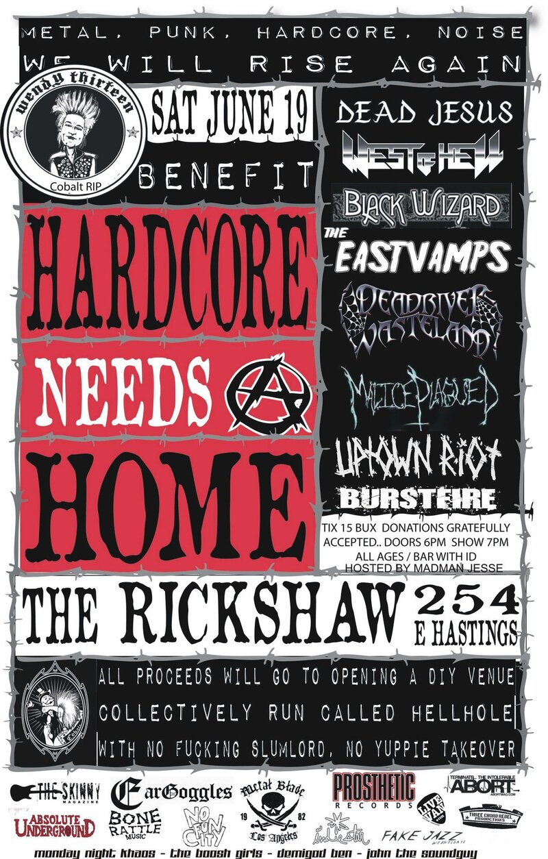 HARDCORE NEEDS A HOME...: Dead Jesus, West of Hell, Black Wizard, East Vamps, Dead River Wasteland, Malice Plagued, UPTOwN RiOT, BURSTFIRE @ Rickshaw Theatre Jun 19 2010 - May 12th @ Rickshaw Theatre