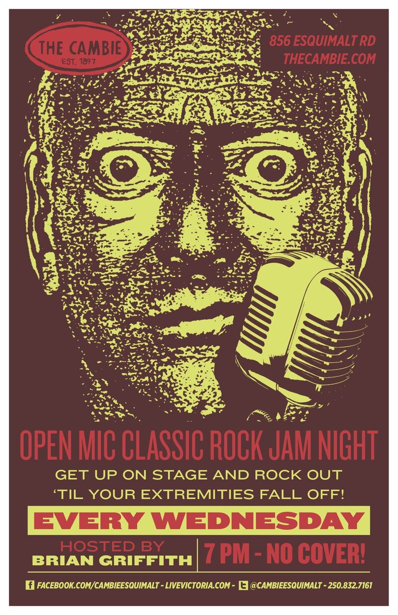 Classic Rock Jam: Brian Griffith, Jeff Smiley @ The Cambie at the  Esquimalt Inn Jul 18 2012 - May 13th @ The Cambie at the  Esquimalt Inn