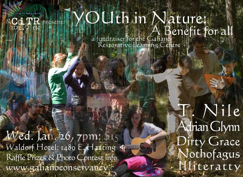 YOUth in Nature Benefit Show: Unlinked Musician, Marley Daemon, Adrian Glynn, Illiteratty, Nothofagus @ The Waldorf Jan 26 2011 - May 6th @ The Waldorf