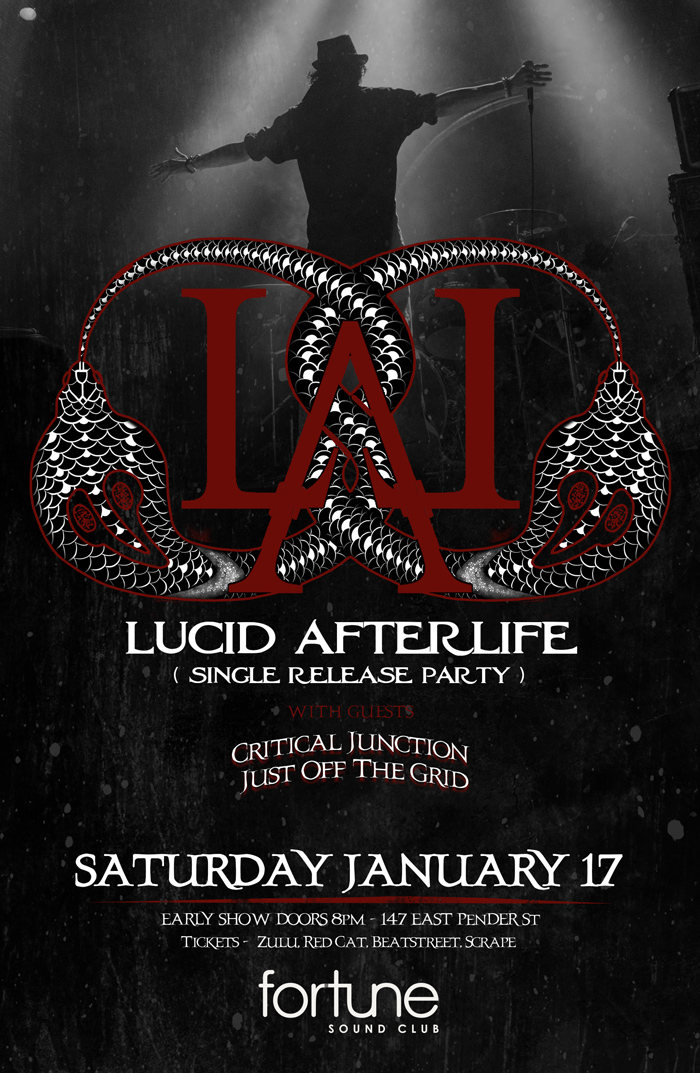 Lucid AfterLife (Single Release) w/ Guests TBA: Lucid AfterLife, Critical Junction (support), Just Off The Grid (support) @ Fortune Sound Club Jan 17 2015 - May 6th @ Fortune Sound Club