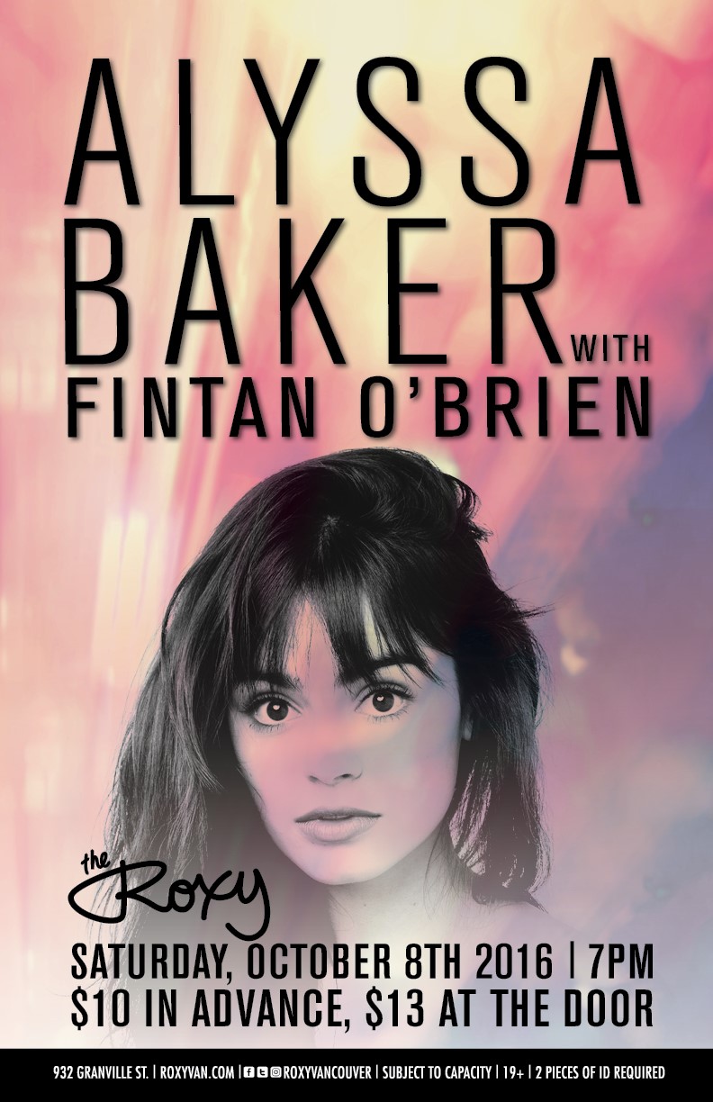 Alyssa Baker, Fintan O'brien @ The Roxy Oct 8 2016 - May 9th @ The Roxy