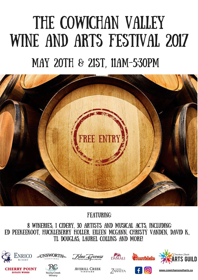 Cowichan Valley Arts & Wine Festival 2017: Charlotte Haggart, Donna Birtwistle, Ed Peekeekoot , Christy Vanden, Cari Burdett, Phil Newns @ Cherry Point Estate Wines May 21 2017 - May 8th @ Cherry Point Estate Wines