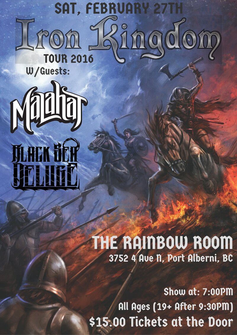 Iron Kingdom, MALAHAT, Black Sea Deluge, Zatzoo Project @ Rainbow Room Feb 27 2016 - May 7th @ Rainbow Room