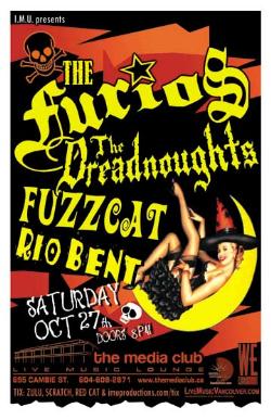 HALLOWE'EN  DANCE MADNESS! w/: Los Furios, The Dreadnoughts, Fuzzcat, Rio Bent @ The Media Club Oct 27 2007 - Jun 5th @ The Media Club