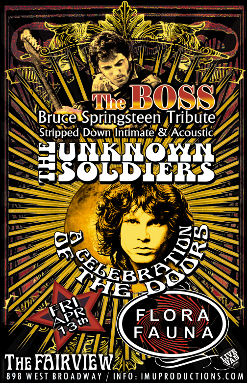 FRIDAY the 13th ROCK'N'ROLL BASH!: BOSS , The Unknown Soldiers,  FLORAFAUNA @ Fairview Pub Apr 13 2018 - May 6th @ Fairview Pub
