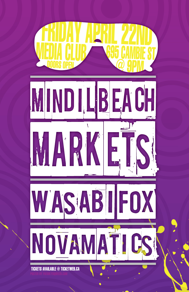 Mindil Beach, Wasabi Fox, The Novamatics @ The Media Club Apr 22 2011 - May 8th @ The Media Club
