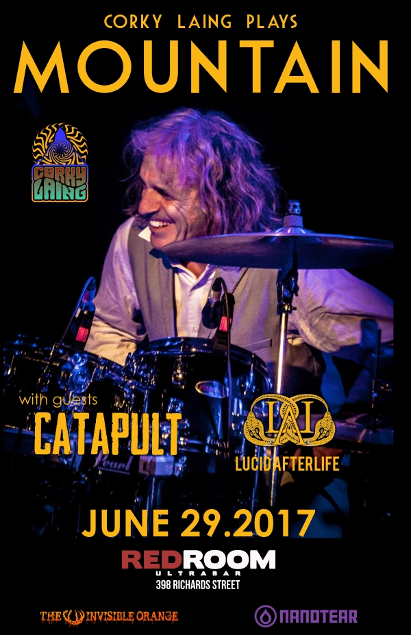 Corky Laing plays Mountain, Catapult, Lucid AfterLife @ The Red Room Jun 29 2017 - May 6th @ The Red Room