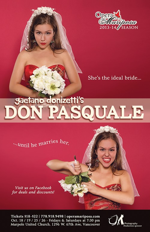 DON PASQUALE, a new take on a classic comic opera!: Opera Mariposa @ Marpole United Church - Oct 19, 2013