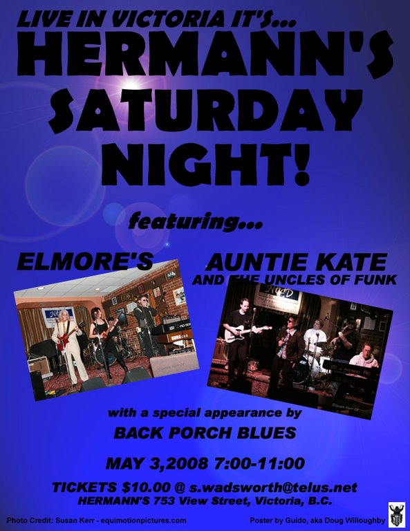 Auntie Kate & the Uncles of Funk, ELMORE's BAR & GRILL @ Hermann's Jazz Club May 3 2008 - May 7th @ Hermann's Jazz Club
