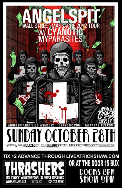 ELECTROMETAL FROM AUSTRALIA!!: ANGELSPIT, Cyanotic, MYPARASITES @ Funky Winker Beans Oct 28 2012 - May 9th @ Funky Winker Beans