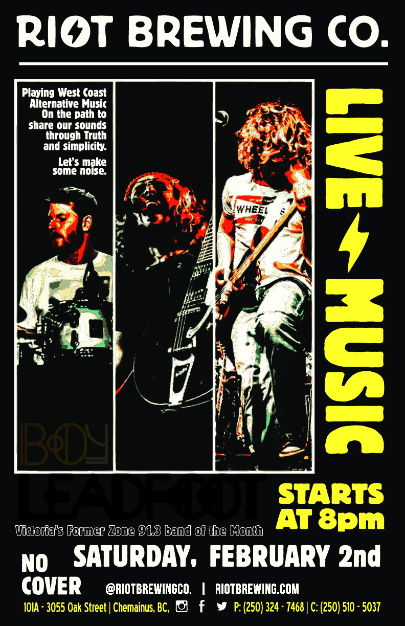 Live Music at Riot: Boy Leadfoot @ Riot Brewing Co. Feb 2 2019 - May 5th @ Riot Brewing Co.