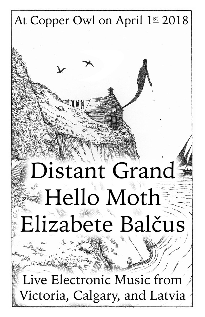 Live Electronic music with: Hello Moth, Distant Grand, ELIZABETE BALČUS @ Copper Owl Apr 1 2018 - Jun 6th @ Copper Owl