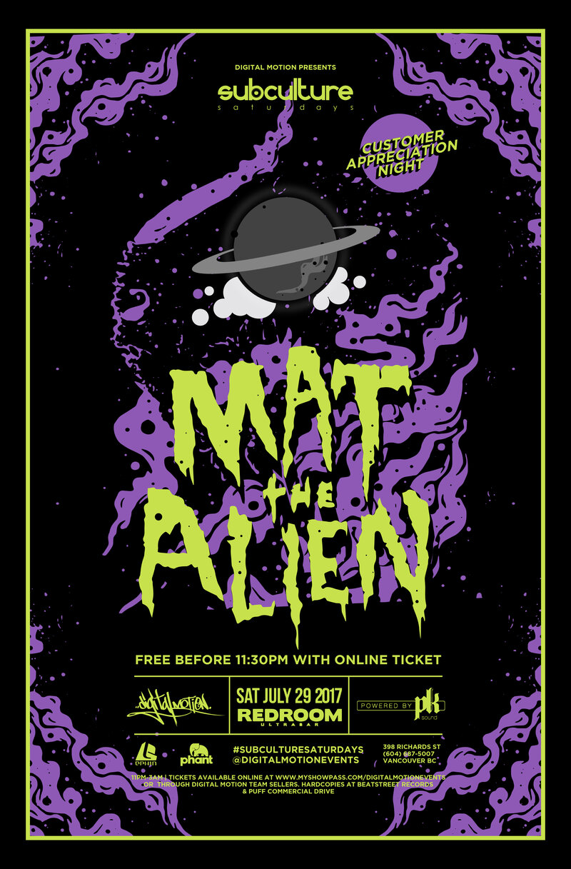★Customer Appreciation★: Mat the Alien @ The Red Room Jul 29 2017 - May 7th @ The Red Room