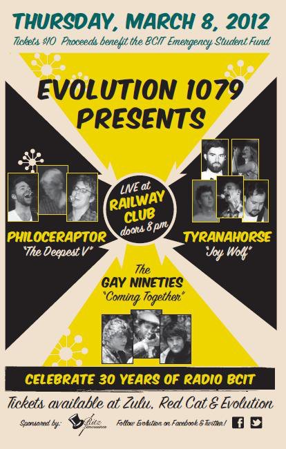 Late show: 30th anniversary party!: Gay Nineties , Tyranahorse, Philoceraptor @ Railway Club Mar 8 2012 - May 13th @ Railway Club