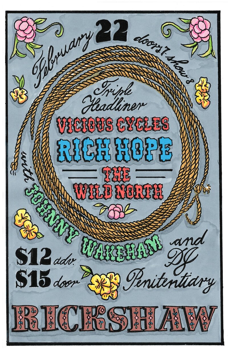 Rich Hope, The Vicious Cycle M.C., Wild North, JOHNNY WAKEHAM, DJ Penny @ Rickshaw Theatre Feb 22 2020 - May 15th @ Rickshaw Theatre