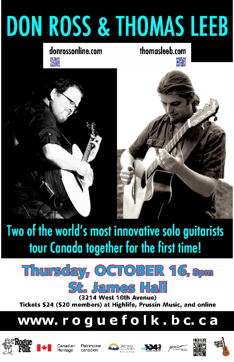 Don Ross , Thomas Leeb @ St. James Community Hall Oct 16 2014 - May 5th @ St. James Community Hall
