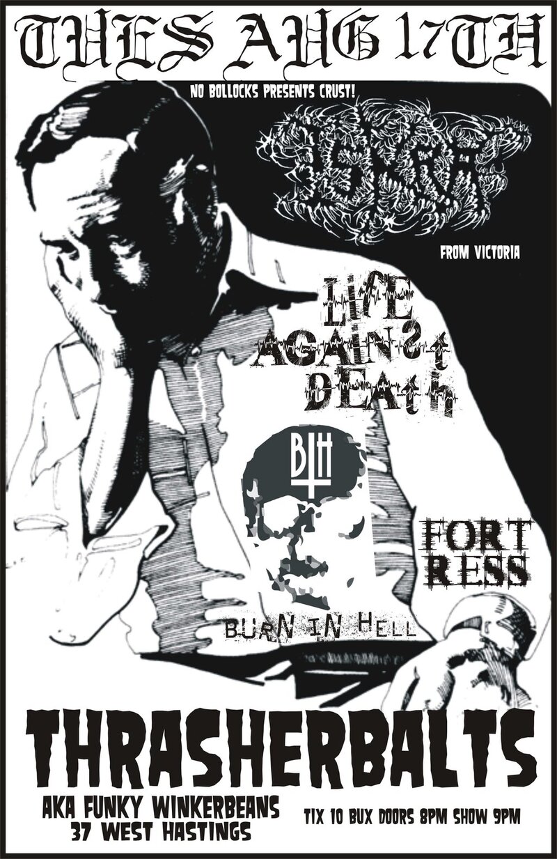ISLAND CRUST INVASION: ISKRA, life against death, Burn In Hell, Fortress @ Funky Winker Beans - Aug 17, 2010