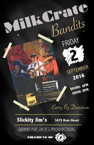 Live New Orleans Street Jazz: Milk Crate Bandits @ Slickity Jim's - Sep 02, 2016