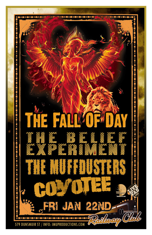 The Fall of Day, The Belief Experiment, COYOTEE The Band, Muffdusters @ Railway Club Jan 22 2016 - May 6th @ Railway Club