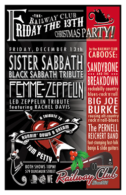 In the Caboose!: SandyBone & The BreakDown, Big Joe Burke, Pernell Reichert @ Railway Club Dec 13 2013 - May 9th @ Railway Club