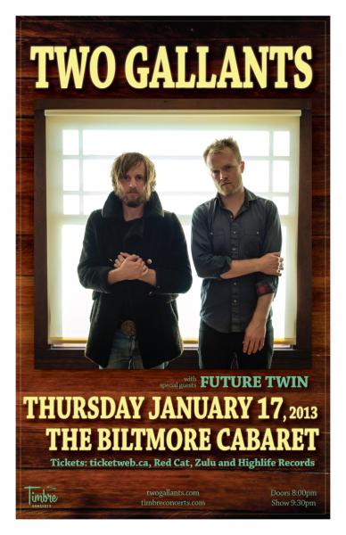 Two Gallants, Future Twin, MINTO @ The Biltmore Cabaret Jan 17 2013 - May 13th @ The Biltmore Cabaret