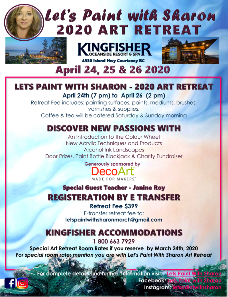 Let's Paint with Sharon - Art Retreat: Sharon March, Janine Roy @ Kingfisher Oceanside Resort & Spa Apr 25 2020 - Jun 3rd @ Kingfisher Oceanside Resort & Spa