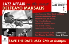 Jazz Affair on the Coast: Delfeayo Marsalis, NMA Big Band, Miles Black, Christian Fabian, Ethan Olynyk @ Coast Bastion Hotel May 27 2016 - May 7th @ Coast Bastion Hotel