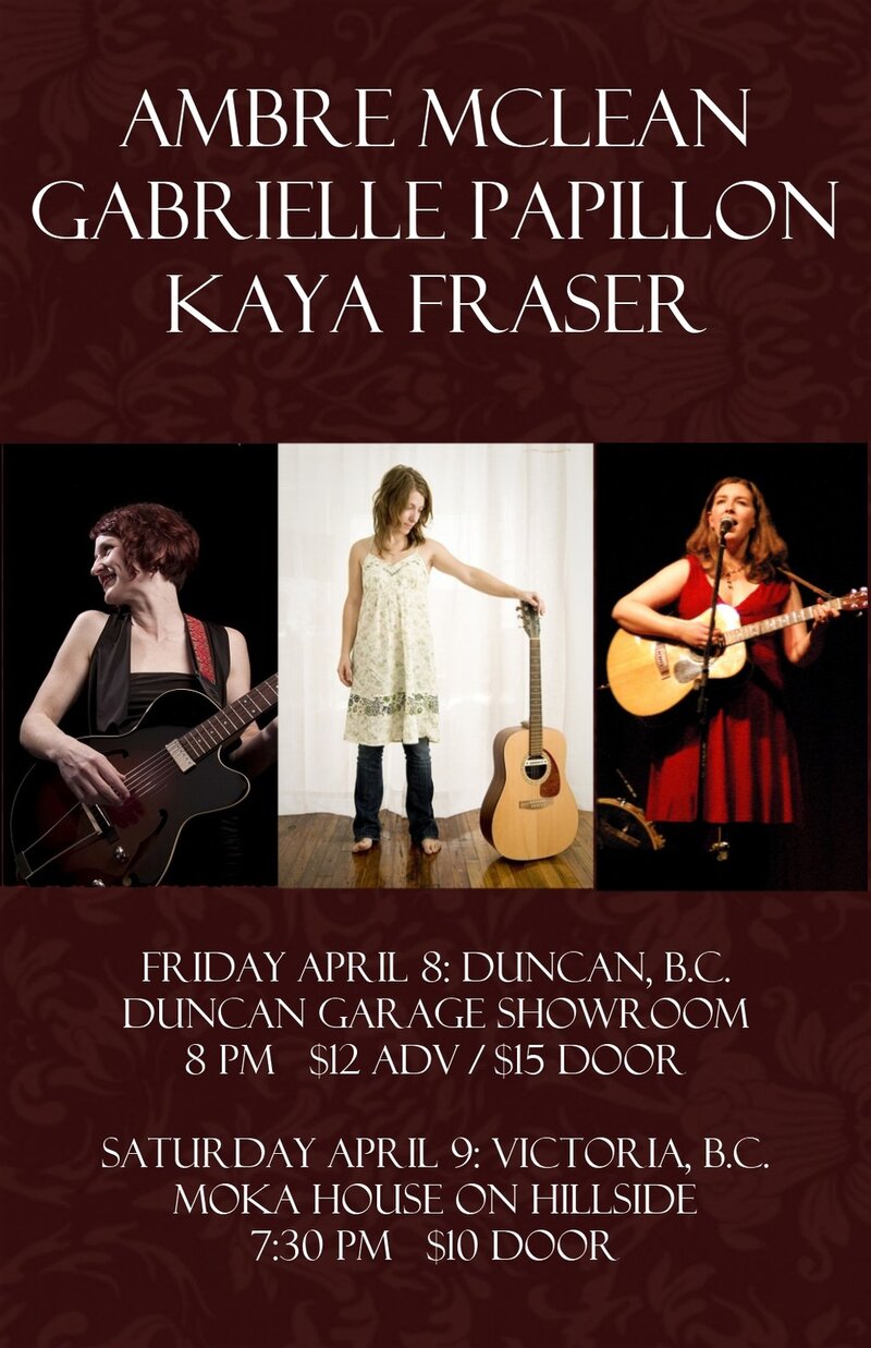 Kaya Fraser, Ambre McLean, Gabrielle Papillon @ Moka House on Hillside Apr 9 2011 - May 6th @ Moka House on Hillside