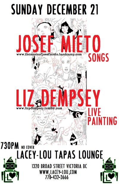 Live Painting; Live Music: Josef Mieto @ Lacey-Lou Tapas Lounge Dec 21 2014 - May 22nd @ Lacey-Lou Tapas Lounge