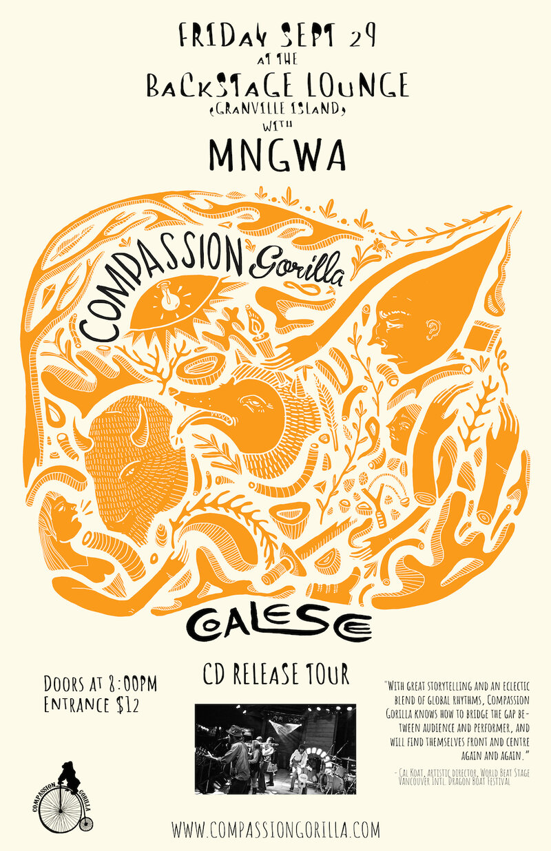 Compassion Gorilla (CD Release w/), MNGWA @ Backstage Lounge Sep 29 2017 - May 12th @ Backstage Lounge