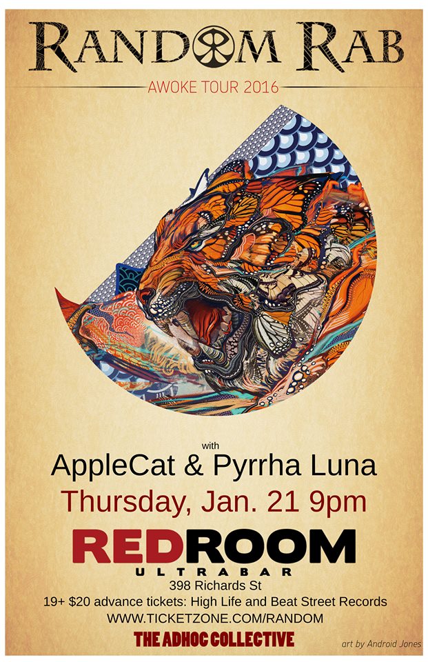 The Adhoc Collective presents: Random Rab, Applecat, Pyrrha Luna @ The Red Room Jan 21 2016 - May 23rd @ The Red Room