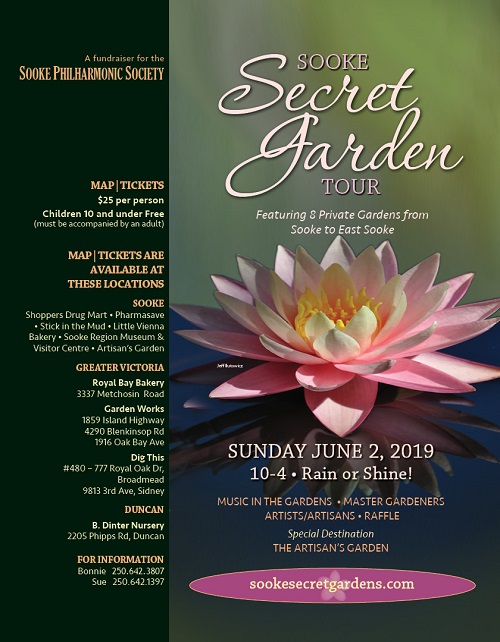 2019 Sooke Secret Garden Tour: Victoria Philharmonic Orchestra @ Sooke Secret Gardens Jun 2 2019 - Jun 9th @ Sooke Secret Gardens