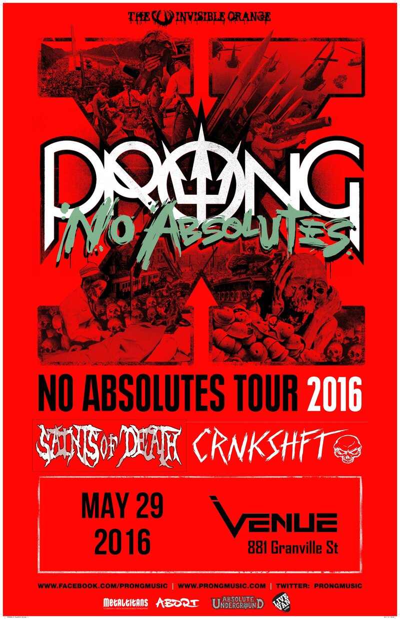 Prong, Saints of Death, Crnkshft @ Venue May 29 2016 - May 6th @ Venue