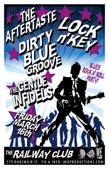 ROCK N' ROLL BLUES PARTY!: Aftertaste, The Dirty Blue Groove, LOCK 'N' KEY, Gentle Infidels @ Railway Club Mar 16 2012 - May 8th @ Railway Club