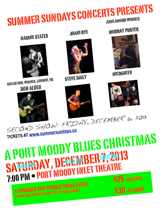 A Port Moody Blues Christmas: Don Alder, Murray Porter, Incognito, Steve Daily, Joani Bye, Nadine States @ Inlet Theatre - Dec 06, 2013